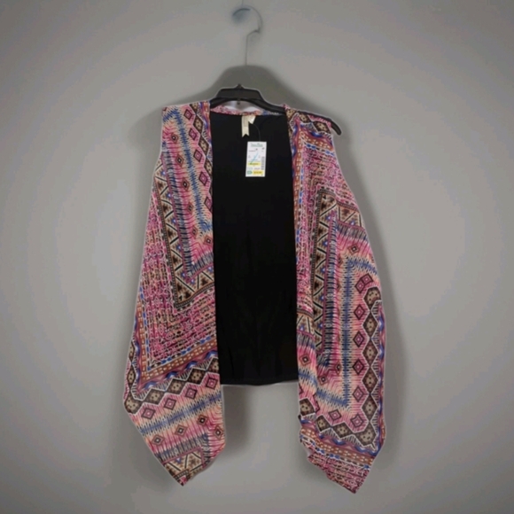 Chenault Jackets & Blazers - Charming Chenault Sleeveless Open Front Kimono Vest PL Multi Colors NWT USA Made